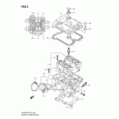 Схема узла: Задняя головка цилиндра & Прокладка головки & Свеча зажигания для Suzuki DL650 V-Strom