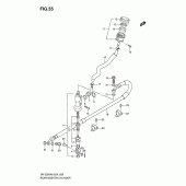 Схема вузла: Задній гальмівний циліндр Suzuki DR-Z250
