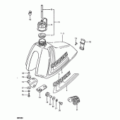 Схема вузла: Паливний бак (Rm100n, rm100t) для Suzuki RM100