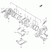 Схема узла: Задний тормозной суппорт (Model p/r) для Suzuki RF600