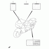Схема вузла: Інформаційні наклейки для Suzuki GSX-R750