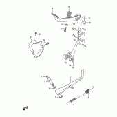 Схема вузла: Підніжка & Задне гальмо для Suzuki VS800 Intruder 800