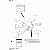 Схема вузла: Інформаційні наклейки (Gsx-R750L4 E03) для Suzuki GSX-R750