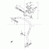 Схема вузла: Передній гальмівний циліндр Suzuki DR250