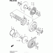 Схема вузла: Ведучий та ведений шків (Варіатор) для Suzuki AN400 Burgman (EU analogue of SkyWave)
