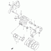 Схема вузла: Задній гальмівний супорт для Suzuki RMX250