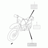 Схема вузла: Інформаційні наклейки для Suzuki DR-Z250