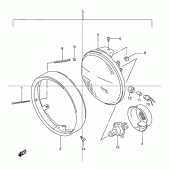 Схема узла: Фара для Suzuki TU125