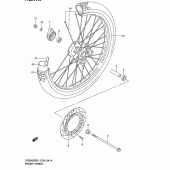 Схема вузла: Переднє колесо (Model k2/k3/k4/k5 e6, e24) для Suzuki DR200 DR200SE
