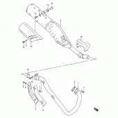 Схема вузла: Вихлопна система для Suzuki DR650 DR650SE