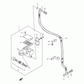 Схема узла: Передний тормозной цилиндр для Suzuki LS650 Savage