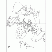 Схема вузла: Кронштейн переднього обтічника (Gsf1200sk1/sk2/sk3/sk4/sk5/szk5) для Suzuki GSF1200 Bandit