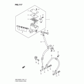 Схема вузла: Передній гальмівний шланг Suzuki GSX1300 Hayabusa