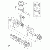 Схема вузла: Колінчастий вал & Поршень для Suzuki TS125