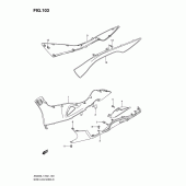 Схема вузла: Нижні молдинги (Спідниці) (An400al1 e24) для Suzuki AN400 Burgman (EU analogue of SkyWave)