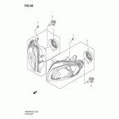 Схема вузла: Фара (Note) для Suzuki AN650 Burgman (EU analogue of SkyWave)