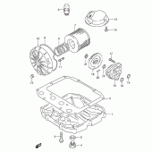 Схема вузла: Oil filter-oil pump для Suzuki GS500