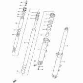 Схема вузла: Передня вилка для Suzuki RF600