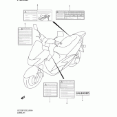 Схема вузла: Інформаційні наклейки для Suzuki UC125 Epicuro