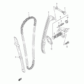 Схема вузла: Ланцюг ГРМ & Натягувач & Заспокоювач Suzuki DR125