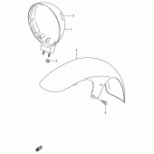 Схема вузла: Кожух фари для Suzuki VS600 Intruder 600