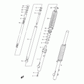 Схема узла: Передняя вилка для Suzuki DR200 DR200SE