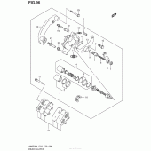 Схема вузла: Задній гальмівний супорт для Suzuki AN650 Burgman (EU analogue of SkyWave)
