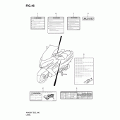 Схема вузла: Інформаційні наклейки (Model k7/k8/k9) для Suzuki AN400 Burgman (EU analogue of SkyWave)