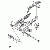 Схема вузла: Задній важіль підвіски для Suzuki DR800