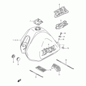 Схема вузла: Паливний бак (Model r/s/t) для Suzuki DR125