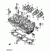 Схема вузла: Головка циліндра Suzuki GSX-R1100