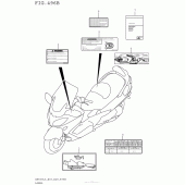 Схема вузла: Інформаційні наклейки (An650L5 E33) для Suzuki AN650 Burgman (EU analogue of SkyWave)