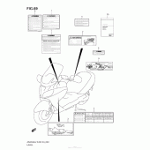 Схема вузла: Інформаційні наклейки (An650A L2 E33) для Suzuki AN650 Burgman (EU analogue of SkyWave)