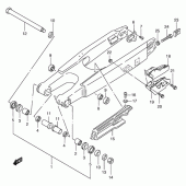 Схема узла: Задний рычаг подвески (Model y) для Suzuki RM125