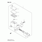 Схема вузла: Задній гальмівний циліндр для Suzuki AN400 Burgman (EU analogue of SkyWave)