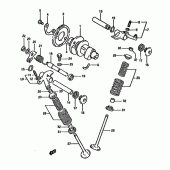Схема вузла: Розподільний вал & Клапан (Model r) для Suzuki DR350