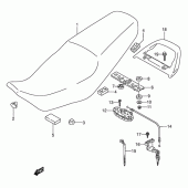 Схема вузла: Сидіння (Model k/l/m/n/p/r) для Suzuki GS500