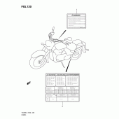 Схема вузла: Інформаційні наклейки (Vl800l1 e2) для Suzuki VL800 Intruder C800C/ Boulevard C50C
