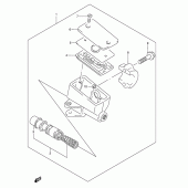 Схема вузла: Передній гальмівний циліндр Suzuki GSX750 Katana