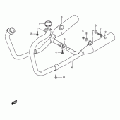 Схема вузла: Вихлопна система для Suzuki VX800 VX800