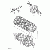 Схема вузла: Зчеплення для Suzuki TS250