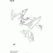 Схема вузла: Передній обтічник для Suzuki AN650 Burgman (EU analogue of SkyWave)