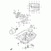 Схема вузла: Насос масляний & Піддон для Suzuki GSX-R1100