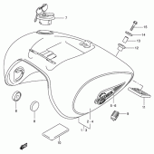 Схема вузла: Паливний бак для Suzuki VL800 Intruder Volusia