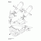 Схема узла: Выхлопная система для Suzuki GSX1300 Hayabusa