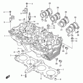 Схема вузла: Головка циліндра Suzuki GSX600 Katana