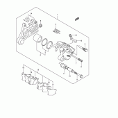 Схема вузла: Задній гальмівний супорт для Suzuki DL650 V-Strom