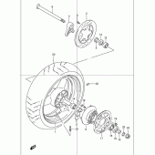 Схема вузла: Заднє колесо Suzuki GSF1200 Bandit