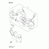 Схема узла: Передний тормозной суппорт (Sv650sal2 e24) для Suzuki SV650