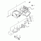 Схема вузла: Задній ліхтар (Стоп-сигнал) для Suzuki LS650 Savage